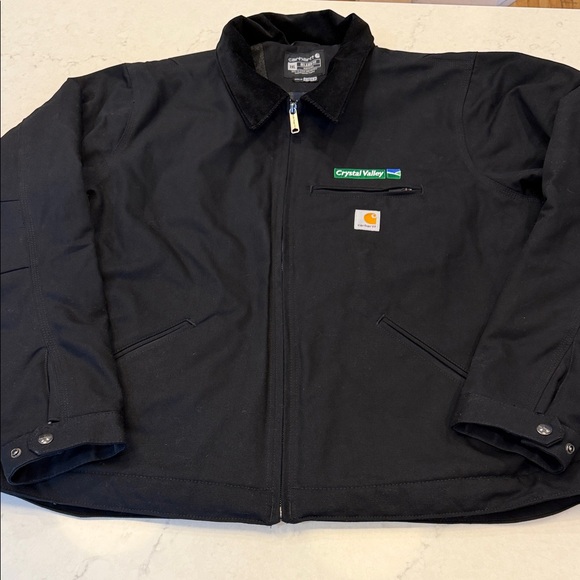 Carhartt Relaxed Fit Duck Blanket Lined Detroit Embroidered Jacket Black Sz 2XL